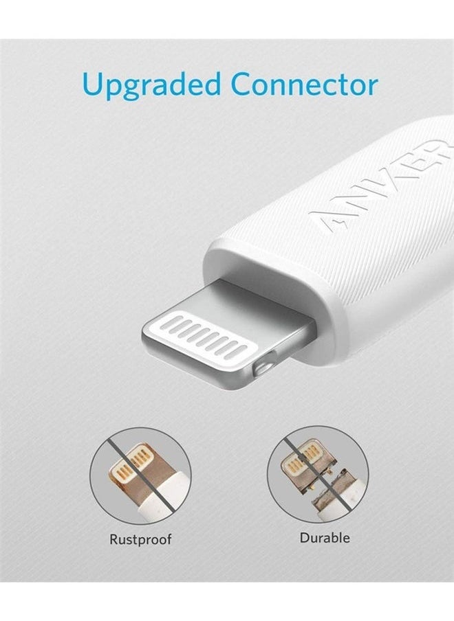 Ankery - Anker Powerline 3 Lightning Cable, 3 Feet, White - Image 1