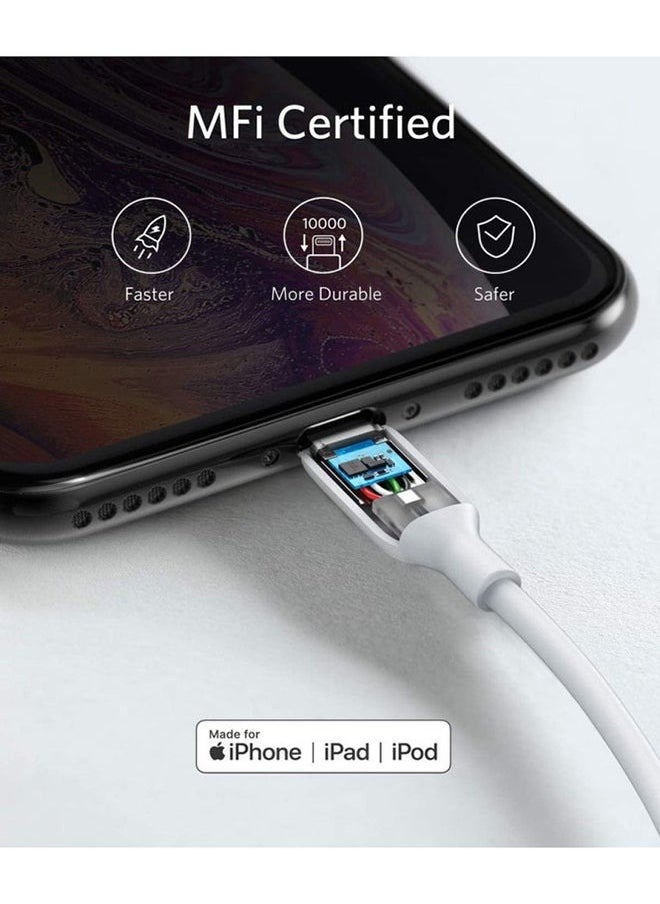 Ankery - Anker Powerline 3 Lightning Cable, 3 Feet, White - Image 1