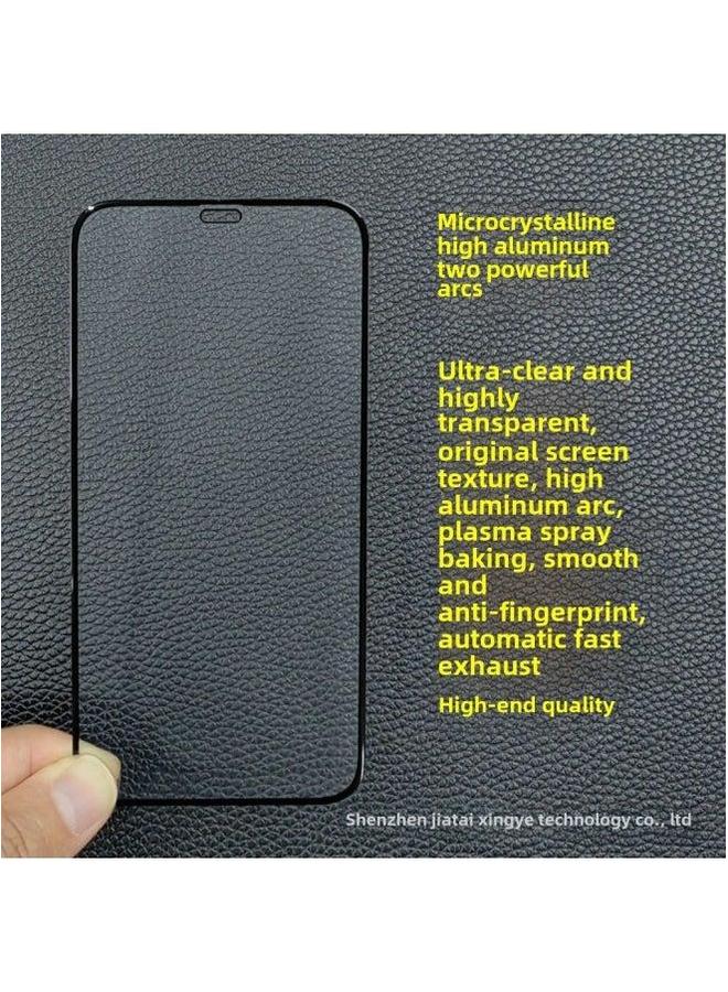 Suitable For Apple 16E Vacuum Plating Original Screen Film 16PROMAX Full Reinforced Tempered 15PRO 14PLUS-Color:Microcrystalline High Aluminum II Strong Arc Black-Size:Apple - Image 1