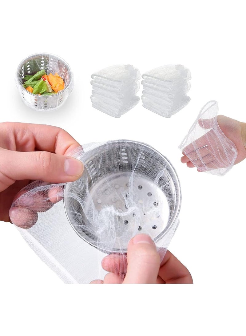 300 PCS Kitchen Sink Strainer Mesh Bag, Small Disposable Mesh Sink Strainer Bags and PP Extraction Box, Fit All Drain Sinks for Kitchen, Bath, Tub, Anti-Clogging - Image 1