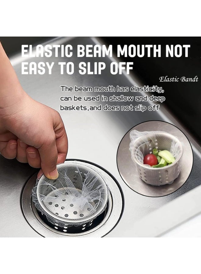 300 PCS Kitchen Sink Strainer Mesh Bag, Small Disposable Mesh Sink Strainer Bags and PP Extraction Box, Fit All Drain Sinks for Kitchen, Bath, Tub, Anti-Clogging - Image 2