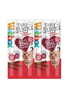 Webbox 6 PACK MIXED CAT STICKS CAT KITTEN MEATY STICK TREAT COD DUCK BEEF CHICKEN TURKEY SALMON  - Image 2