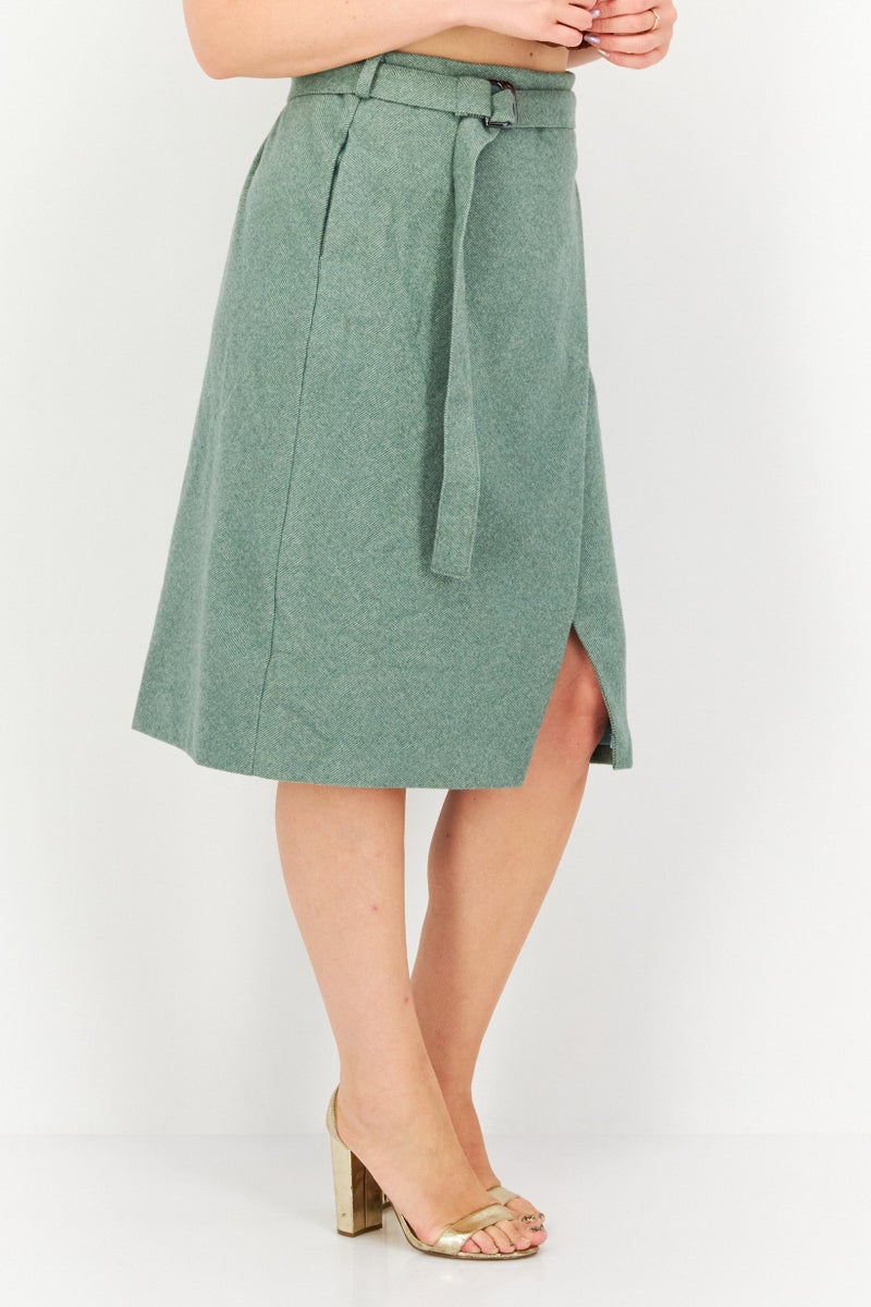 Alfani Women Herringbone Pattern Midi Skirt, Sage - Image 4