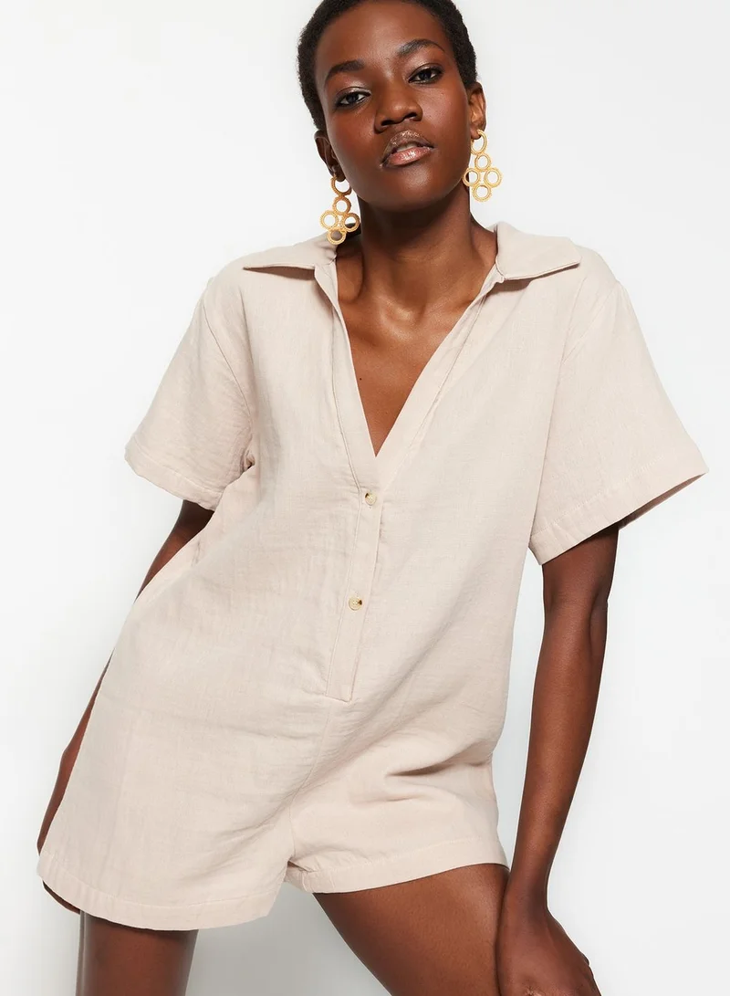 trendyol Button Detail Knitted Playsuit