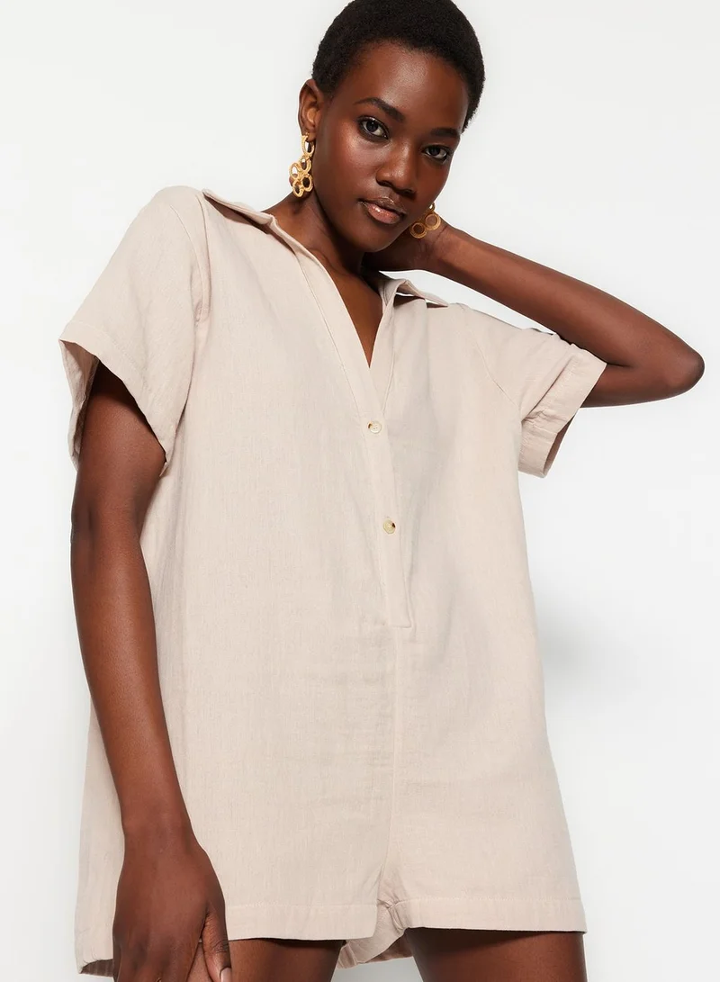 trendyol Button Detail Knitted Playsuit