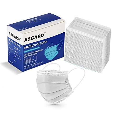 ASGARD Nonwoven Fabric Disposable Multilayer Protective Mask (White, Pack of 50) for Unisex - Image 1