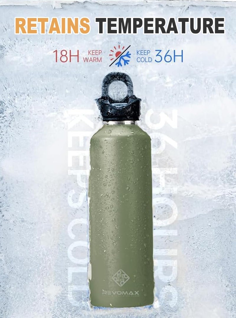 RevoMax 20oz Insulated Water Bottle, One-Hand Open Design, Vacuum Stainless Steel Water Bottles, Keep 36H Cold/18H Hot, Leakproof and BPA Free, Sports Flask for School,Travel, Gym - Image 3