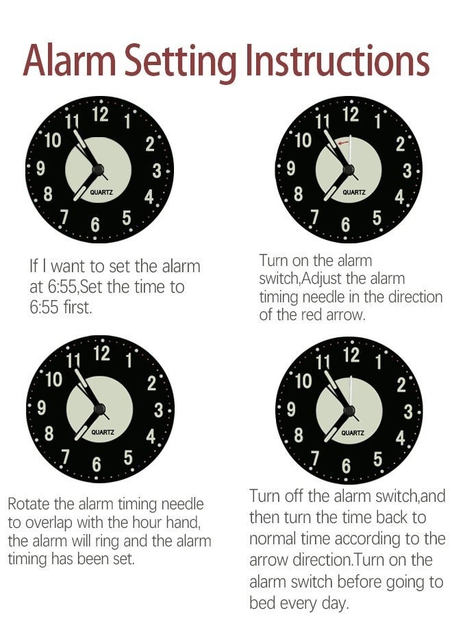 Arabest ساعة منبه مزدوجة الجرس، ساعة منبه عالية الصوت مع إضاءة خلفية، ساعة صامتة لغرفة النوم أو المنزل أو المكتب، رائعة للنائمين بعمق - Image 4