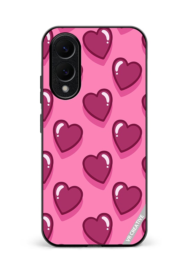 Protective Case Cover For Samsung Galaxy S25 Edge Lovely Hearts Design Multicolour