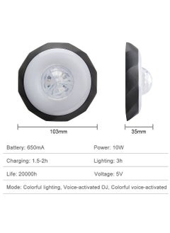 KASTWAVE Car Interior Ceiling Wireless LED Lights Trunk Light Decoration DJ Colorful Atmosphere Light with Voice Control Usb Rechargeable 3 Modes Adjustable Brightness RGB  - Image 2