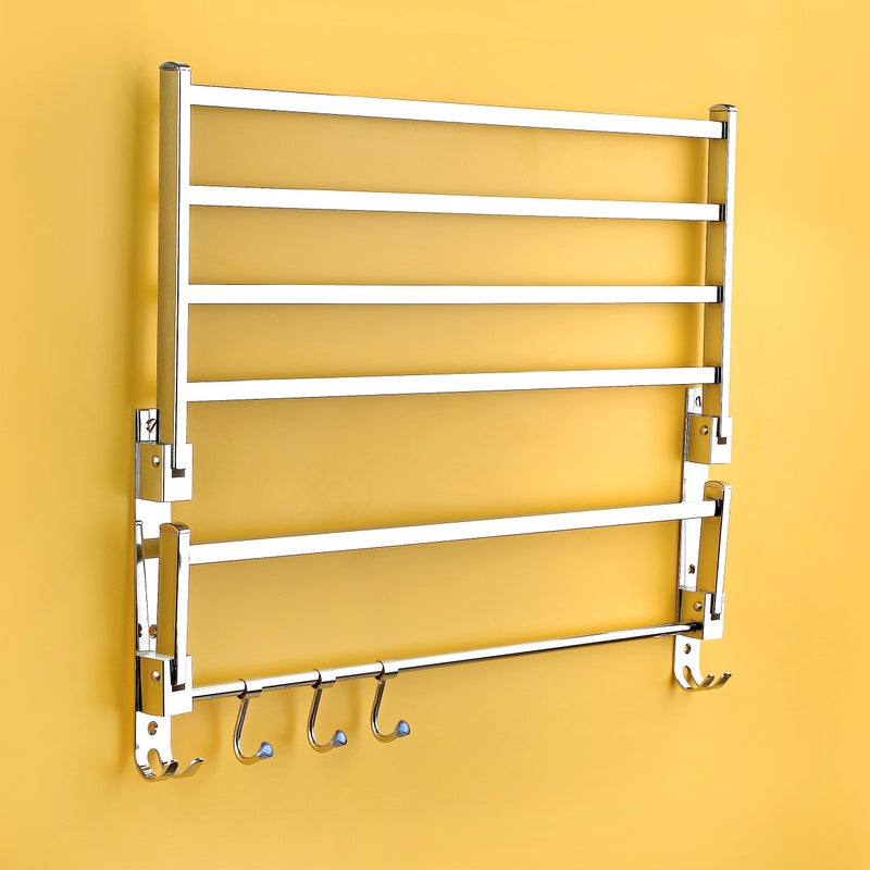 iSTAR Stainless Steel 24 Inch Long Heavy Double Folding Towel Rack for Bathroom/Towel Stand/Hanger/Rod/Towel Stand/Bathroom Accessories - Image 3