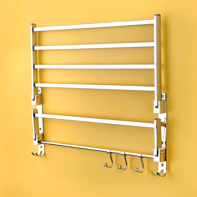 iSTAR Stainless Steel 24 Inch Long Heavy Double Folding Towel Rack for Bathroom/Towel Stand/Hanger/Rod/Towel Stand/Bathroom Accessories - Image 4