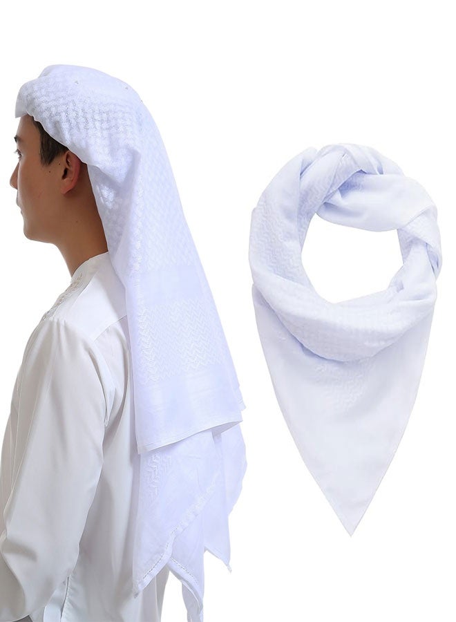 وهاواي Head Wrap Scarf Arabic Turban Tactical Desert Neck Headwear Wrap for Men Women, White 140X140cm - Image 1