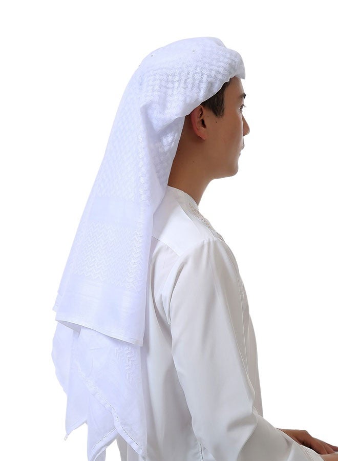 وهاواي Head Wrap Scarf Arabic Turban Tactical Desert Neck Headwear Wrap for Men Women, White 140X140cm - Image 3