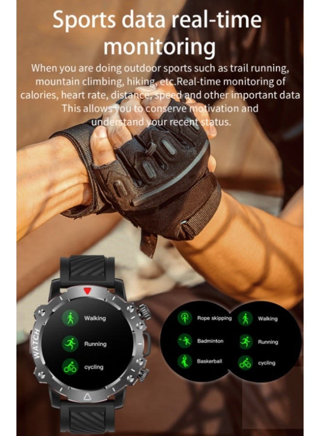 mpBLBERRI Sports Smart Watch with HD Display, Multi-Sport Modes, Waterproof Fitness Tracker, Health Monitoring, Long Battery Life Rubber Strap Smartwatch for Men - Image 2