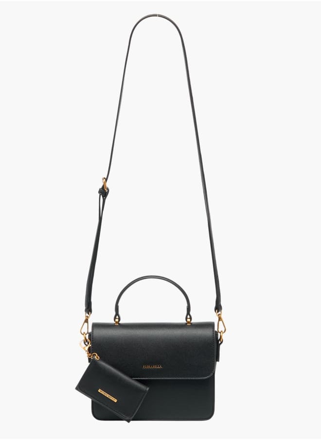 Flora Bella By Shoexpress Women Solid Satchel Bag with Detachable Strap and Wallet  - Image 2