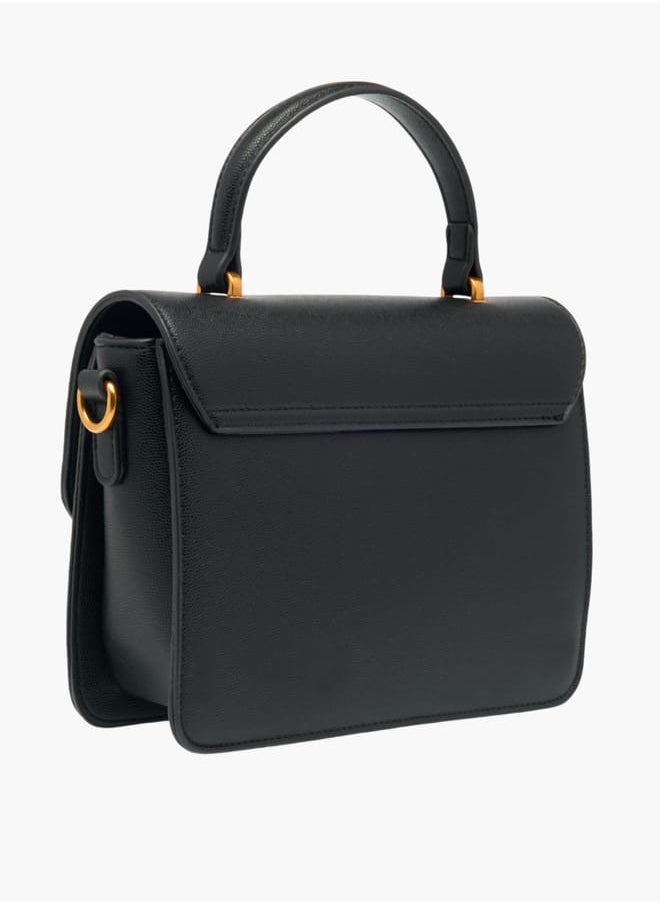Flora Bella By Shoexpress Women Solid Satchel Bag with Detachable Strap and Wallet  - Image 3