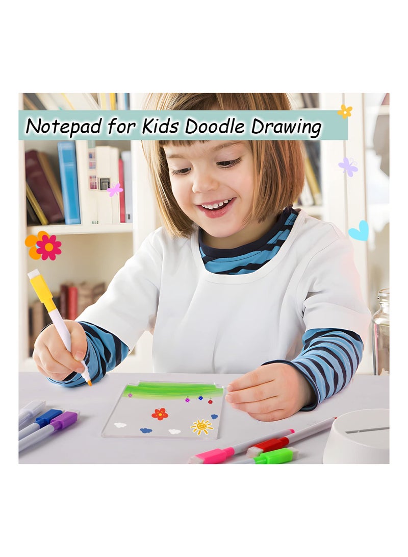 LED Writing Message Board, Neon Glow Drawing Board, 6×4 inch Glowing Acrylic Message Board Desktop Memo Clear Erase Board Notepad LED Note Boards with 7 Markers - Image 5