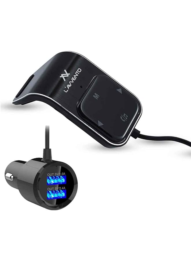 L'avvento Mx443 3-In-1 Metal Bluetooth Car Charger, Black