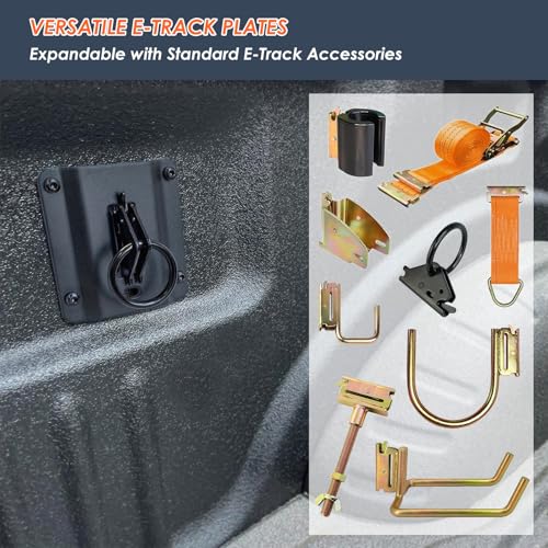 Morkot 4 Pack Truck Bed Tie Down Anchor Boxlink E Port Bracket Plates Compatible with Ford Raptor 2015-2025 F150 / F250 / F350 Super Duty, Fit for E Track Accessories - with Black O Ring - Image 4