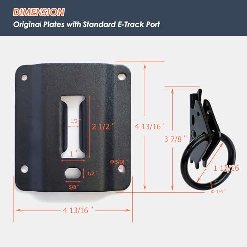Morkot 4 Pack Truck Bed Tie Down Anchor Boxlink E Port Bracket Plates Compatible with Ford Raptor 2015-2025 F150 / F250 / F350 Super Duty, Fit for E Track Accessories - with Black O Ring - Image 5