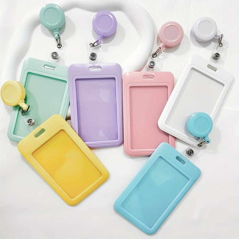 White Retractable ID Badge Holder with Clear Double Sided Window - Image 4