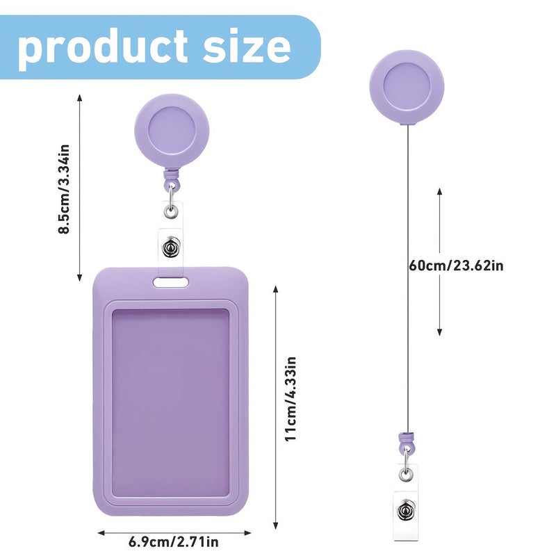 White Retractable ID Badge Holder with Clear Double Sided Window - Image 2