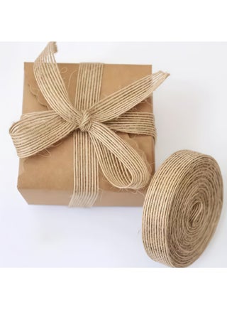 4 Rolls Burlap Ribbon Roll Jute Fabric Ribbon Thin Natural Ribbon for Crafts, Gift Wrapping, Christmas, Wedding, Party, Wreaths, Bows, DIY, Decoration 2cm*10m Long Each Roll - view 3