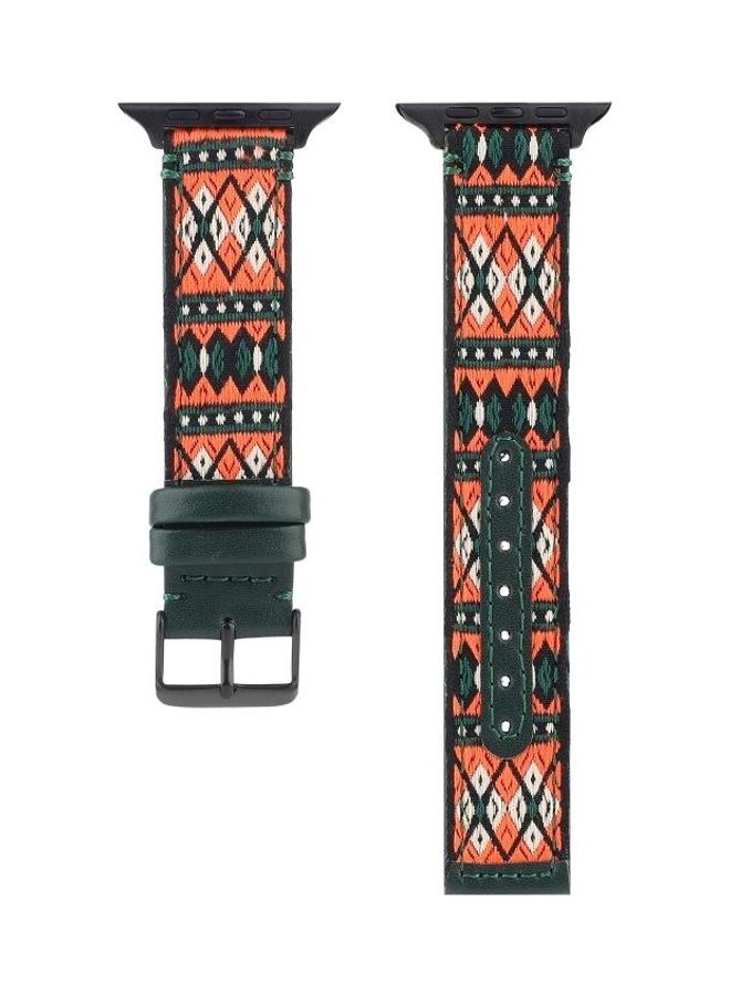 نيبمينينت سوار ساعة بديل بتصميم عرقي لسلسلة ساعات أبل 1/2/3/4/5/6/7/SE 42/44/45 مم أخضر داكن - Image 2