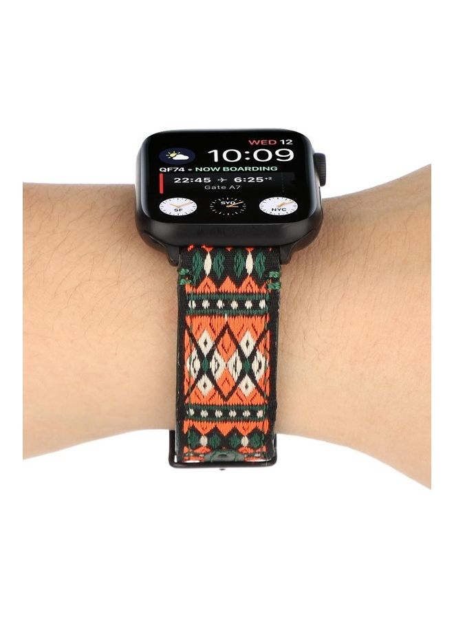 نيبمينينت سوار ساعة بديل بتصميم عرقي لسلسلة ساعات أبل 1/2/3/4/5/6/7/SE 42/44/45 مم أخضر داكن - Image 5