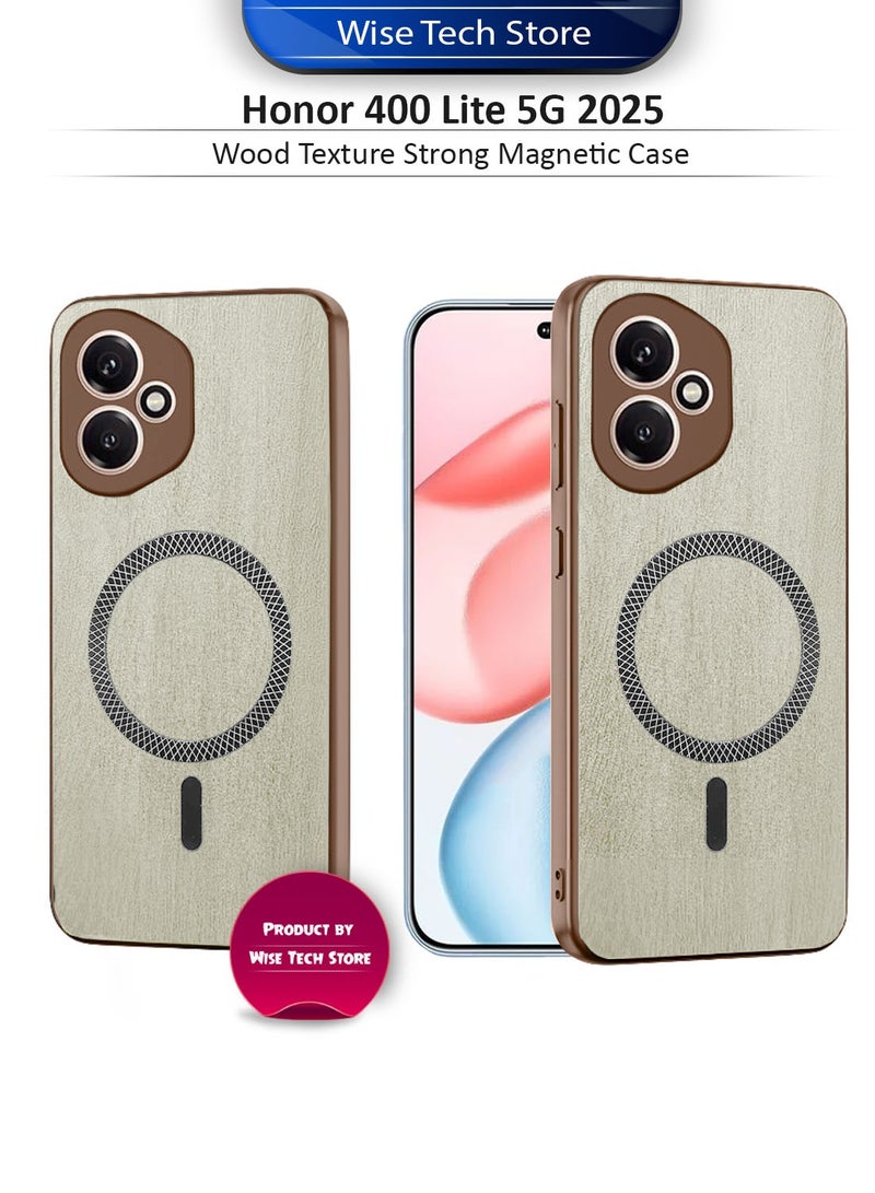 دبليو تيك غطاء خلفي صلب من Honor 400 5G 2025 بتصميم خشبي قوي ومغناطيسي، مقاوم للصدمات ومتوافق مع Magsafe (MCMPMN) - خشب القيقب - Image 1