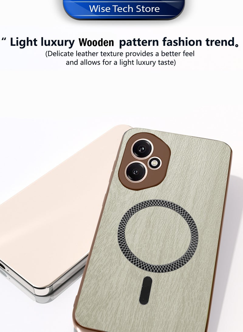 دبليو تيك غطاء خلفي صلب من Honor 400 5G 2025 بتصميم خشبي قوي ومغناطيسي، مقاوم للصدمات ومتوافق مع Magsafe (MCMPMN) - خشب القيقب - Image 2