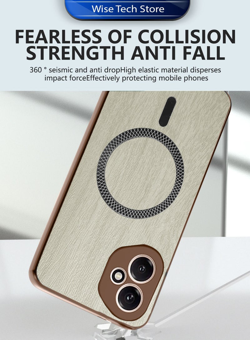 دبليو تيك غطاء خلفي صلب من Honor 400 5G 2025 بتصميم خشبي قوي ومغناطيسي، مقاوم للصدمات ومتوافق مع Magsafe (MCMPMN) - خشب القيقب - Image 3