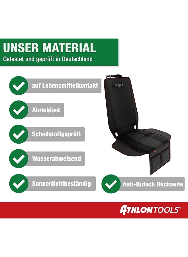 ATHLON TOOLS Child Seat Pad, Car Seat Protector Padded with Seat Protector, Isofix Suitable and Non-Slip (Black/Red) - Image 5