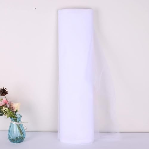 Filloxy Net Fabric Cloth for Multi Purpose Decoration, Parties, Costumes, Gift Packing, Party Decor, Backdrop Material mandap, Pooja Background Ribbon Wedding Decoration (White, 10 Meter), Solid - Image 4
