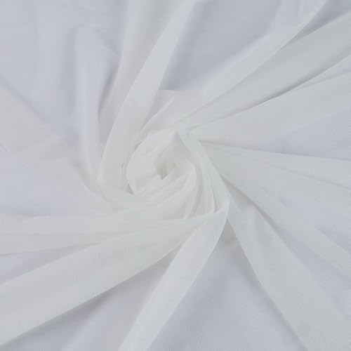 Filloxy Net Fabric Cloth for Multi Purpose Decoration, Parties, Costumes, Gift Packing, Party Decor, Backdrop Material mandap, Pooja Background Ribbon Wedding Decoration (White, 10 Meter), Solid - Image 1