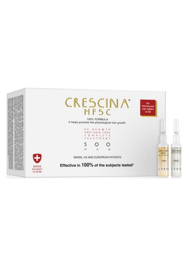 Crescina Transdermic Hfsc Complete Treatment Vials for Men 500(intermediate stage)10+10units - Image 1