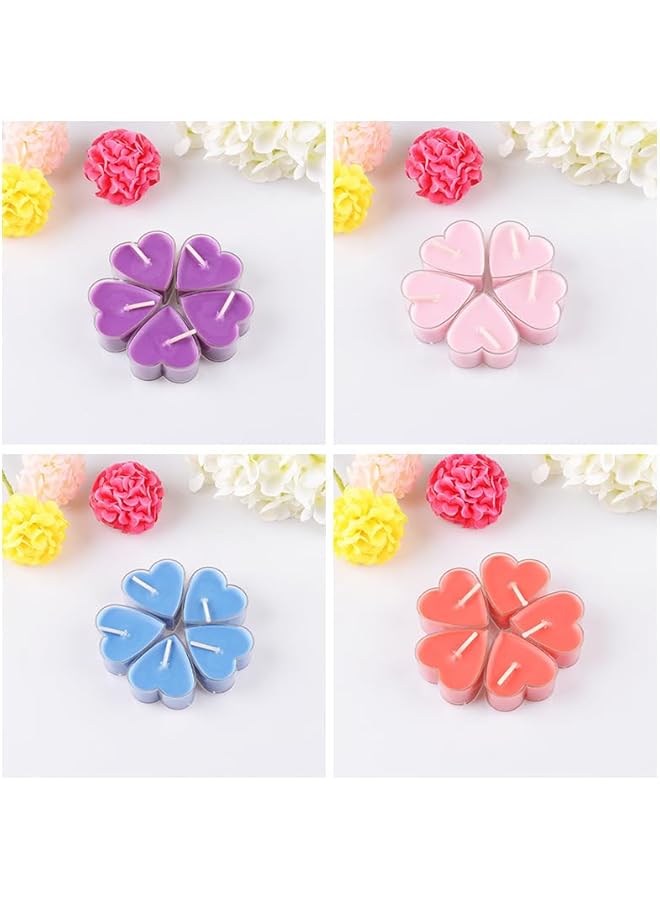 Green Tiger Heart Shaped Scented Tealight Candles, 6 Boxes, Assorted Colors, White Pink Red Yellow Blue Purple - Image 2