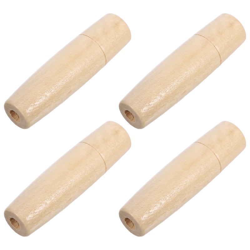 4pcs Small Wooden Handle Replacement for Universal File Grip Barbecue Tool Accessories - Image 2