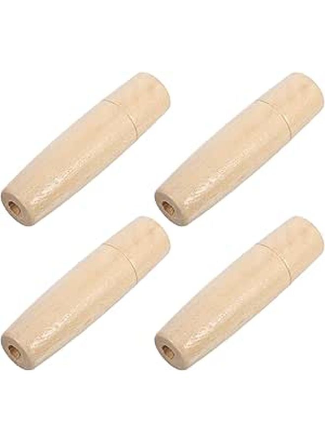 4pcs Small Wooden Handle Replacement for Universal File Grip Barbecue Tool Accessories - Image 1