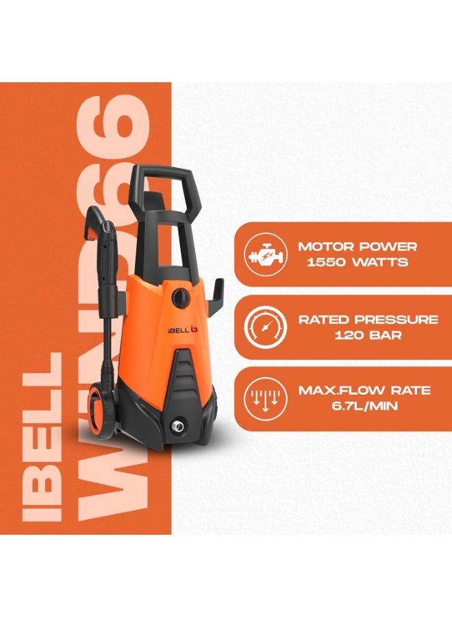 آي بيل IBELL WIND66 High Pressure Washer, 1550W Motor, 120 Bar Car Washer High Pressure Gun, 6.7 L/Min Flow, 5M Hose, Portable Pressure Washer for Car, Bike, Home & Outdoor Cleaning - Image 3