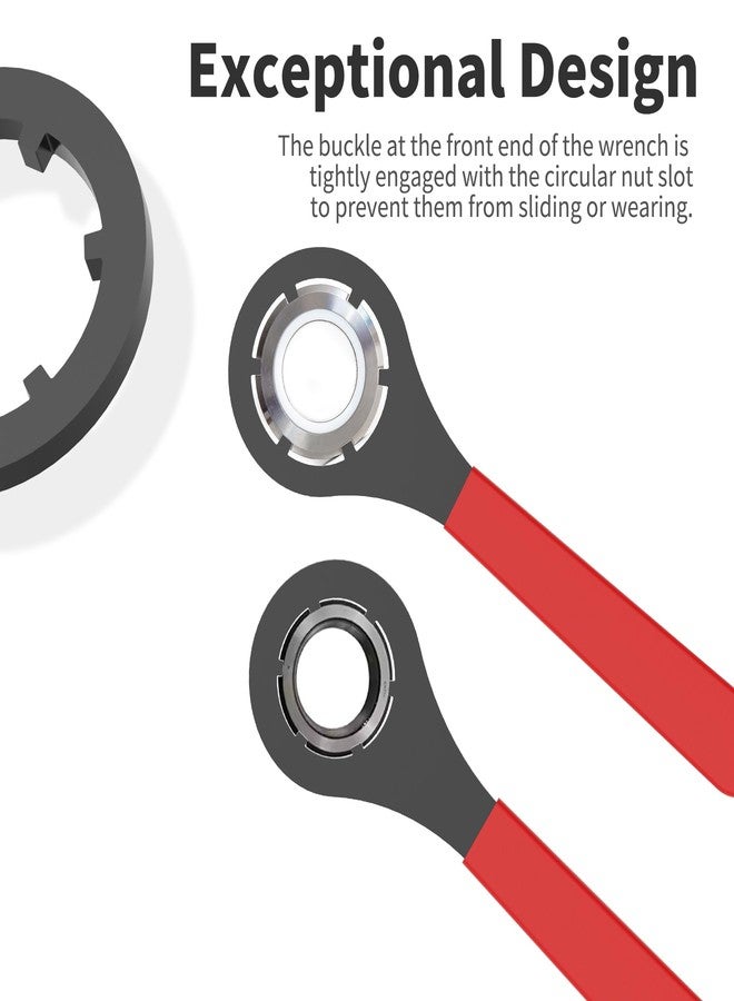 FOCMKEAS O Type Spanner,ER16 Wrench for ER16 Collet Chuck Clamping Nut with Red Non-slip Handle,cnc er wrench - Image 3
