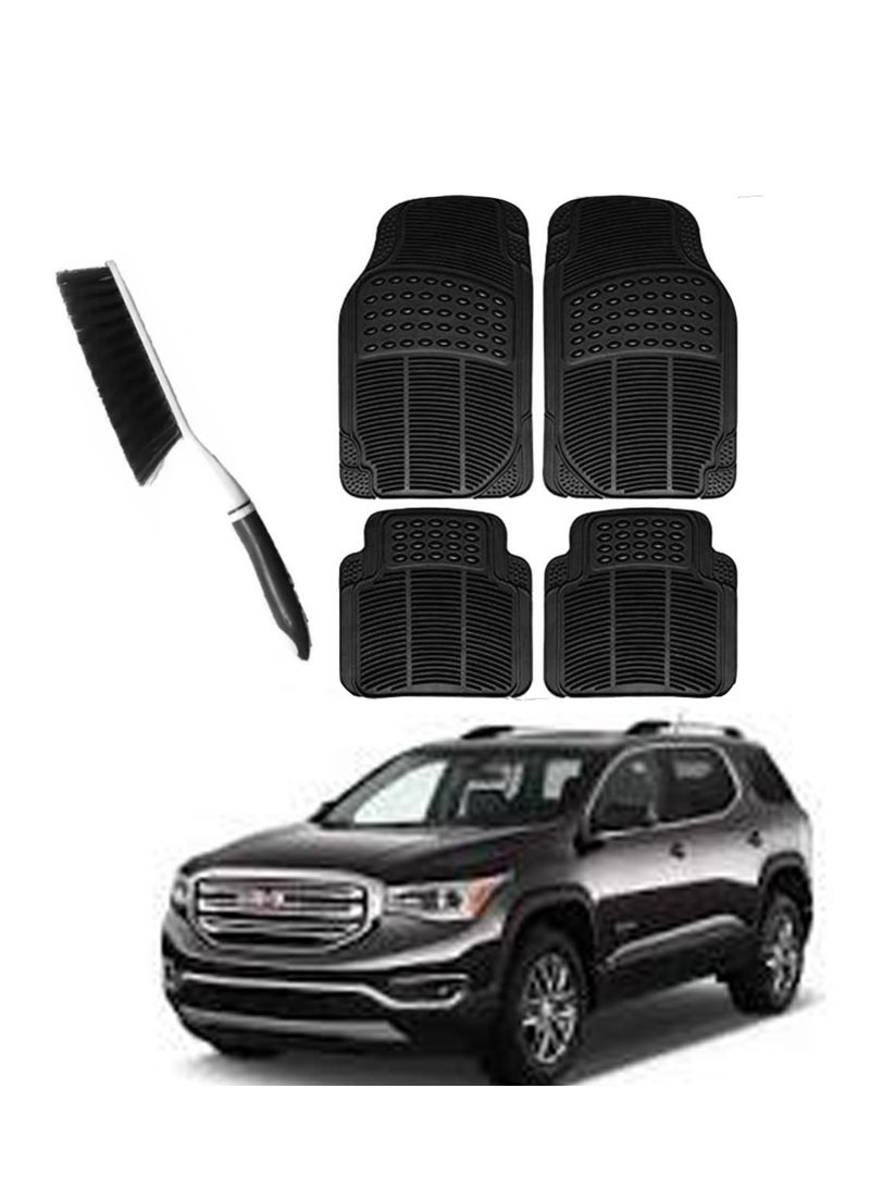 Generic Heavy Duty All-Weather Rubber Car Floor Mats with Cleaning Brush - Custom Fit for GMC Acadia 
