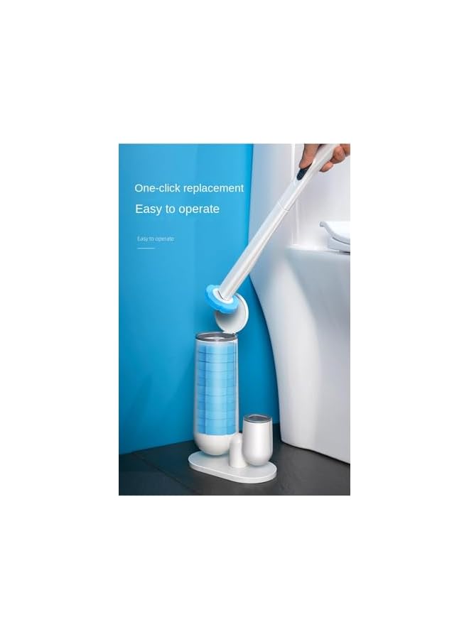 PROMASS Disposable Toilet Brush with 24pcs Cleaner Refills, Bathroom Bowl Wand Holder Set For Sink Bathtub Wash Basin Mop Pool, Soft Toilet Cleaner Brush (Toilet Cleaning Kit) - Image 4