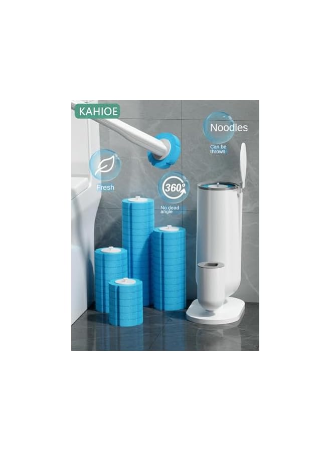 PROMASS Disposable Toilet Brush with 24pcs Cleaner Refills, Bathroom Bowl Wand Holder Set For Sink Bathtub Wash Basin Mop Pool, Soft Toilet Cleaner Brush (Toilet Cleaning Kit) - Image 5