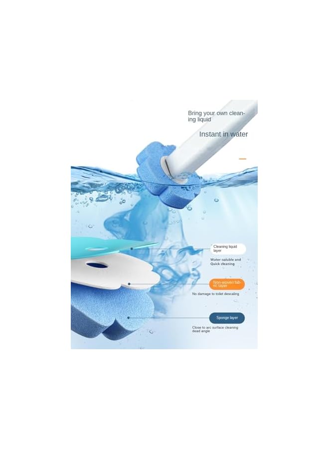 PROMASS Disposable Toilet Brush with 24pcs Cleaner Refills, Bathroom Bowl Wand Holder Set For Sink Bathtub Wash Basin Mop Pool, Soft Toilet Cleaner Brush (Toilet Cleaning Kit) - Image 2