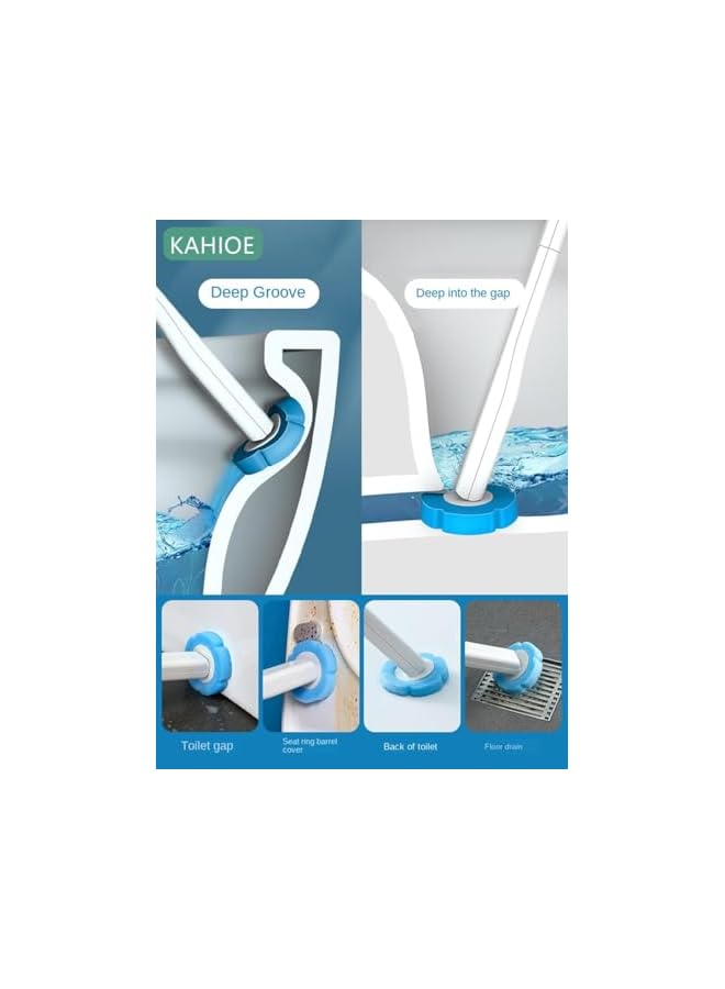 PROMASS Disposable Toilet Brush with 24pcs Cleaner Refills, Bathroom Bowl Wand Holder Set For Sink Bathtub Wash Basin Mop Pool, Soft Toilet Cleaner Brush (Toilet Cleaning Kit) - Image 3