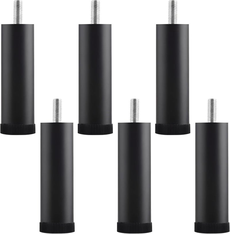 6PCS Furnitures Height Adjusters 3.4 Inch Bed Risers Metal Base Thread Quick Install Metal Risers Durability Aluminum Leg Spacers - Image 1