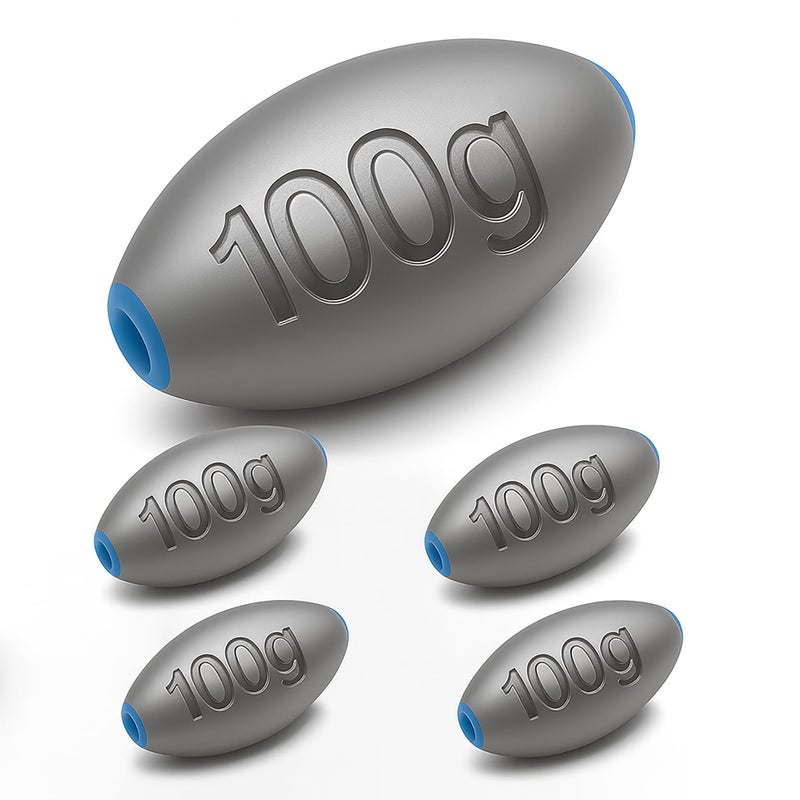 MLYLM Egg Sinkers Fishing Weights Lead Oval Sliding Sinkers for Catfish Bass Surf Fishing NoSnag Smooth Hole Design Heavy Fishing Sinkers for Bottom Rigs Lakes Rivers Beach100g 353oz 4pcs - Image 2
