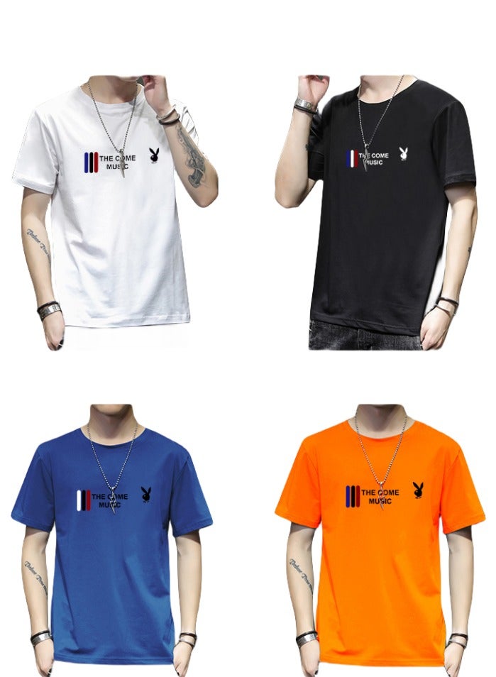 PLAYBOY Fashion Men's Slim Fitting Casual Printed Elastic T-shirt  - Image 2